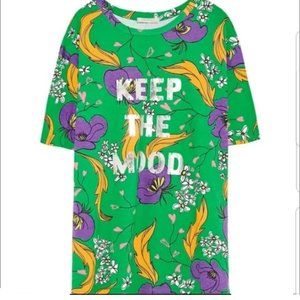 Zara TRF Trafaluc "Keep the Mood" Print Floral T-Shirt, Small